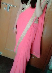 Georgette Pink Saree
