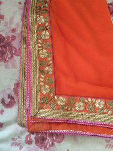 Elegant Blue &amp; Orange Lehenga