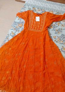 Rust Embroidered Kurta Set
