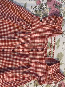 Red Gingham Ruffle Top