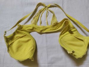 Yellow Front Open Bra