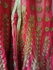 Pink &amp; Gold Embroidered Dress