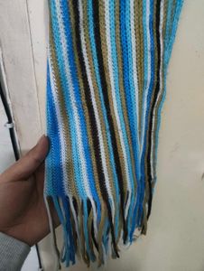 Striped Scarf with Fringe