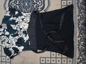 Floral Print & Black Dress