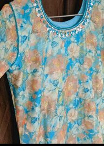 3d Floral Print Kurta
