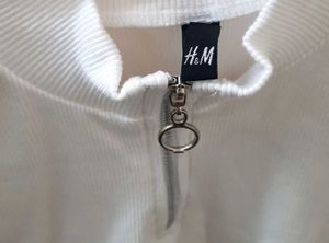 White Zip-Up Sleeveless Rib Knitted Tank Top