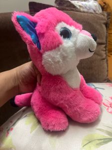 New Soft Toy- Pink &amp; White Plush Fox