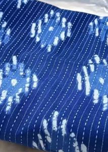 Blue geometric print kurta(free necklace)