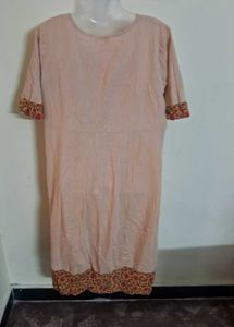 Beige Floral Print Dress