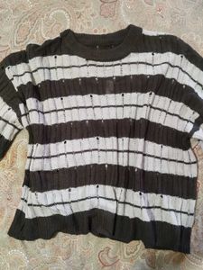 Striped Knit Pullover Sweater