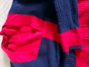 Beautiful Red Highneck Top With Outer
