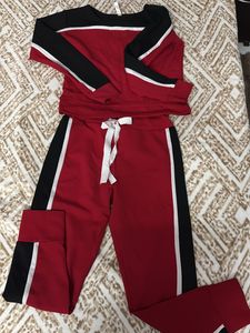 Red Black coord suit