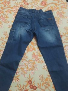Blue Denim Cargo Jeans