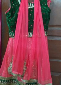 Green & Pink Lehenga Choli
