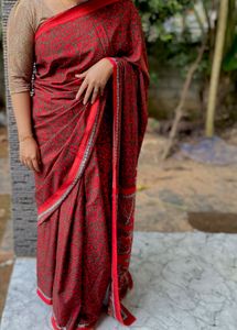 Elegant Red Printed Saree