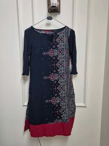 Blue And Red Kurta