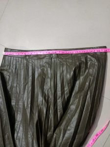 Olive Green Pleated Skirt