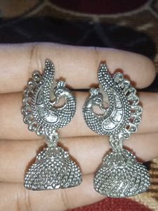 Peacock Jhumka Earrings