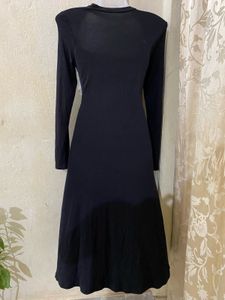 Black Dress with Sheer Overlay