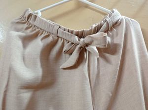 Elegant Beige Wide-Leg Palazzo Pants