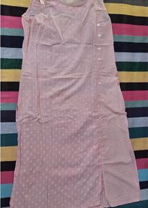 Vintage Pink Sleeveless Dress With Pant