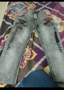 Unique Graphic Print Jeans