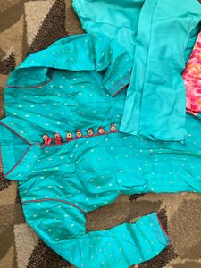 Teal Anarkali Suit Set