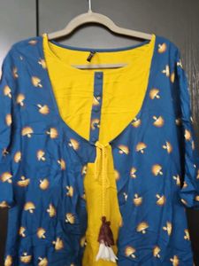 Stylish Blue &amp; Yellow Kurta