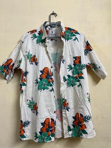 US Polo Mens Half Printed Shirt (White, 42)