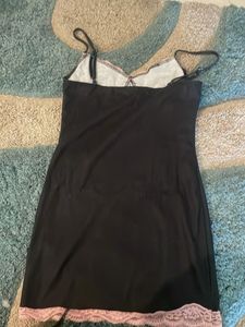 Black Lace Trim Slip Dress Newme