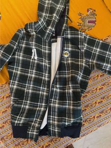 Plaid Zip-Up Hoodie