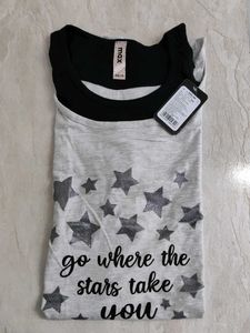 Grey Top For Women With Fancy Neck Design