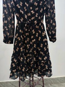 Bow Print Peter Pan Collar Dress