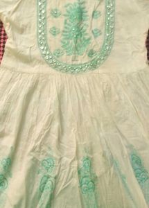 White Dress With Blue Floral