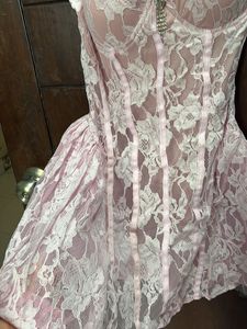 Pink Lace Mini Dress