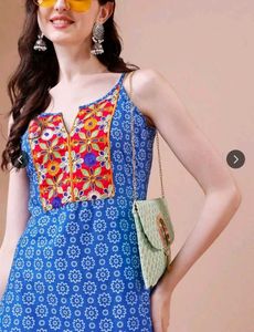 Blue cotton Kurta Set