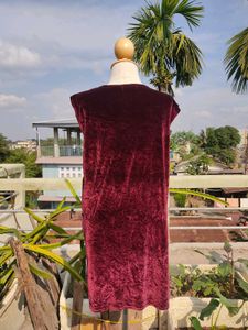 Velvet Maroon Sleeveless Vest
