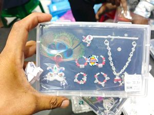 Laddu Gopal Pure Silver Jewellery Set