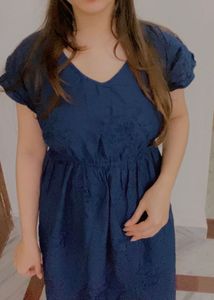Blue Embroidery Dress