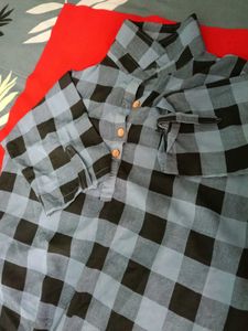 Checked Blue Kurta