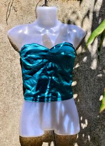 232. Teal Bandeau Top