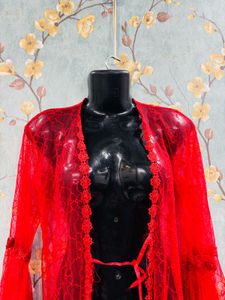 Red Sexy Three Piece Lingerie Set