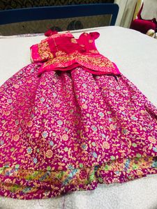 Magenta colour Banarasi Garara with heavy Dupatta