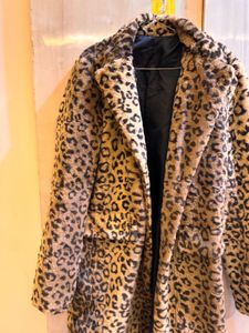 Leopard Print Branded Coat