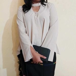 Lace Up Choker Neck Top