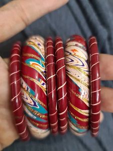 Red &amp; Gold Decorative Bangles ( Lakh Ki Chudi)