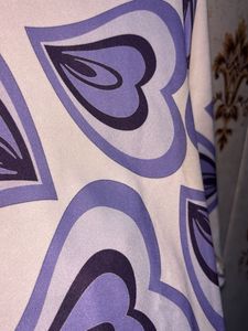 Pinteresty Heart Pattern Long Sleeve Top in purple