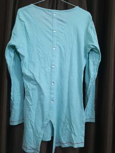 Pastel Blue Long Sleeves Top