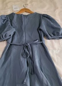 Elegant Grey V-Neck Dress