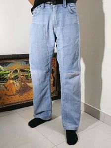 Blue Baggy Denim Jeans In Y2k Style